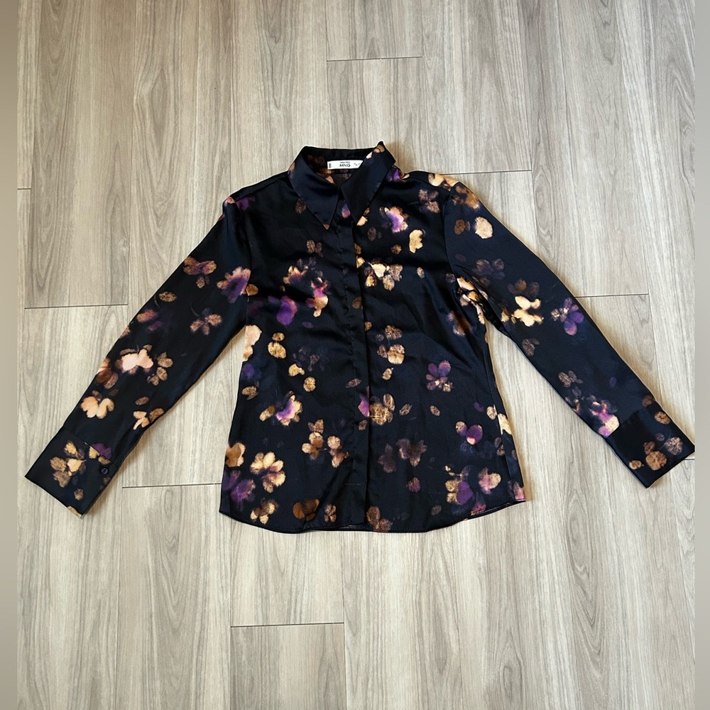 Mango satin button up/down